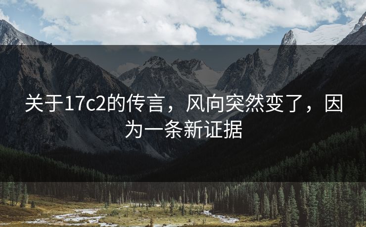 关于17c2的传言，风向突然变了，因为一条新证据  第1张