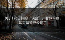 关于17c日韩的“误会”，看似平静，其实暗流已经翻了
