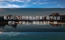 有人问17c2到底怎么回事？细节在这：把这一步补上，体验立刻不一样