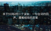 关于91网2的一个误会：一句台词的回声，藏着结局的答案