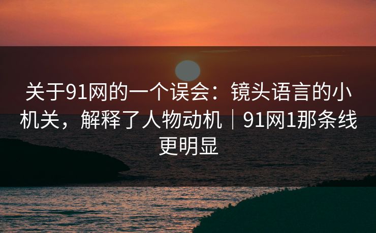 关于91网的一个误会:镜头语言的小机关,解释了人物动机|91网1那条线更明显 第1张 关于91网的一个误会:镜头语言的小机关,解释了人物动机|91网1那条线更明显 第1张